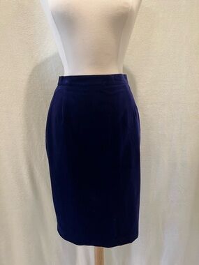 Alexon Navy Blue Velvet Skirt